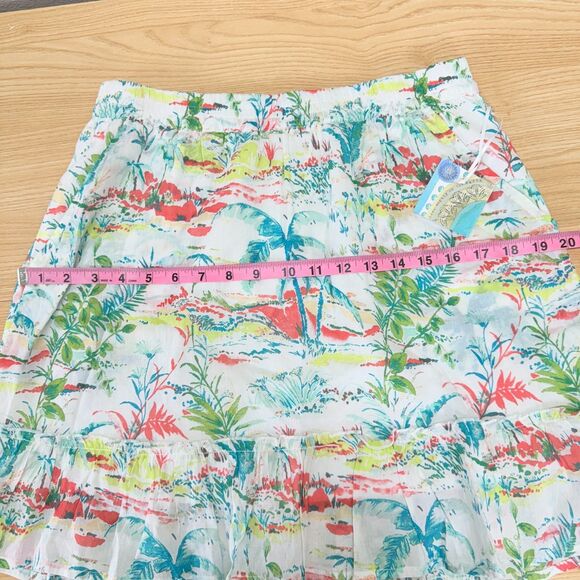 Sigrid Olsen Tropical Mini Skirt Women Medium Coastal Beachy Vaca Summer Flirty - Picture 8 of 10